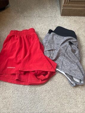 Lululemon Shorts-red and grey/black
